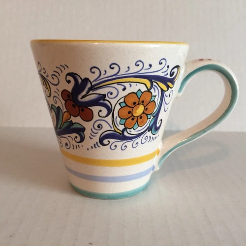 NOVA DERUTA Coffee Tea Mug Ceramic Hand Painted 8 oz Italy