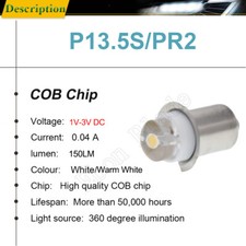 Warm/Weiß P13.5s 1.2V 1.5V 2.2V 2.5V 3V LED Glühlampe Taschenlampe Lampe Birne