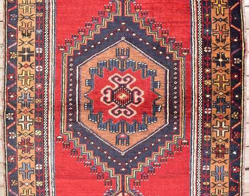 Alfombra Turca 3x6 Anudada a Mano Antigua Alfombra Anatolia 93x203cm Alfombra Rústica - Imagen 4 de 9
