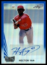 Hector Yan Rookie Card 2020 Leaf Metal Draft '90 Leaf Blue #LAHY1 