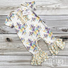 Pete  Lucy flower romper 12-18 months