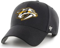 47 Brand Nashville Predators Black Mvp Velcroback Curved Visor Cap Snapback