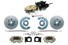 Ford Mustang 1964-66 kit de conv de freno delantero eléctrico, perfil bajo M/C, rotores perforados