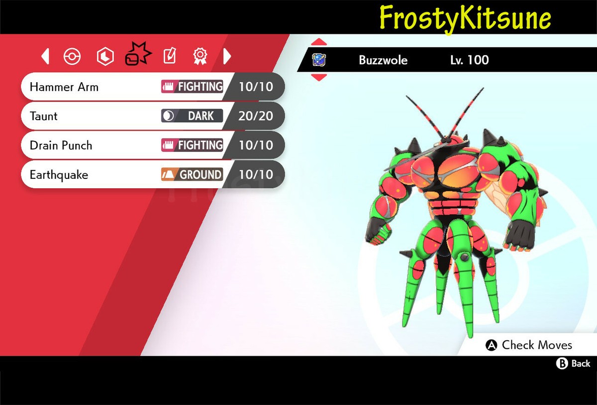 6IV Ultra Square Shiny Buzzwole Ultra Beast Pokemon Sword