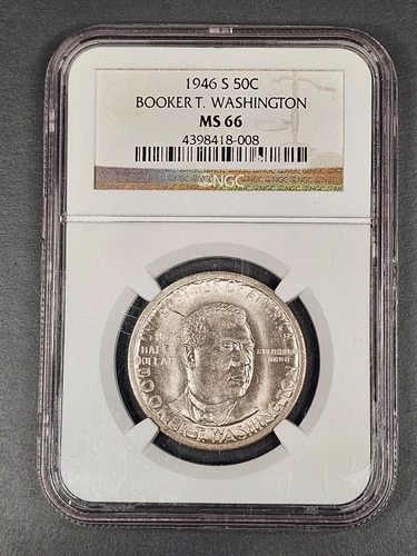 1946-S Booker T Washington Half Dollar Silver NGC MS66