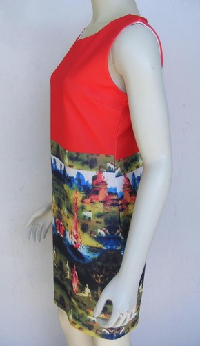 Garden of Earthly Delights Dress M Heavenly Religious Angels Animals Vtg Korea - Picture 6 of 8