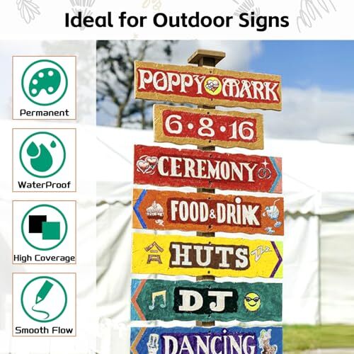 Oil Based Paint Markers 12 Colors Dual Tip Waterproof Outdoor Paint Pens Quic... - Picture 2 of 7