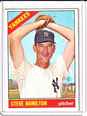 Steve Hamilton 1966 Topps Baseball Card Semi-High #503-New York Yankees