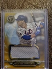2019 TOPPS TRIPLE THREADS JUMBO RELIC GOLD MICHAEL CONFORTO #9/9 METS CUBS