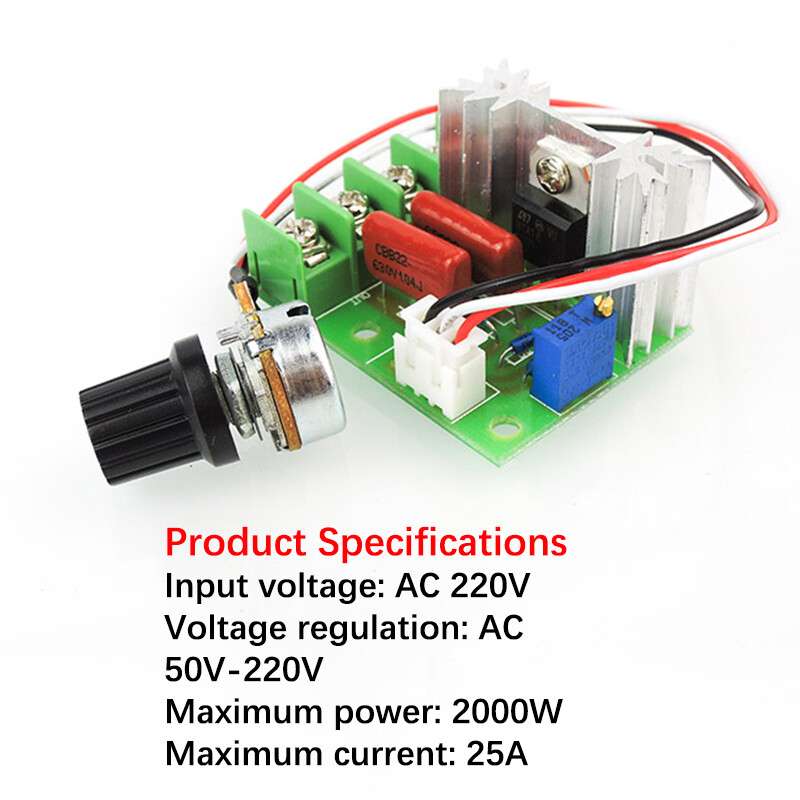 External Knob 2000W Voltage Regulator High Power Dimming Speed ...