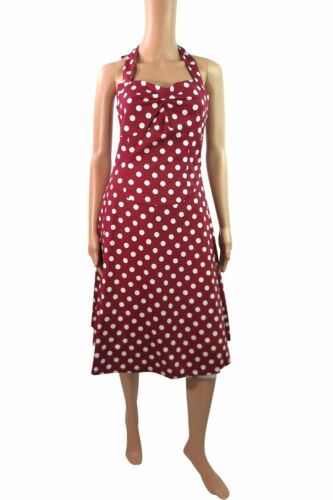 50s Red White Polka Dot Halter Dress Rockabilly Pin Up New Retro ...