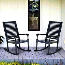 Outdoor Rocking Chairs Acacia Wood Chair for Deck Balcony Porch Patio