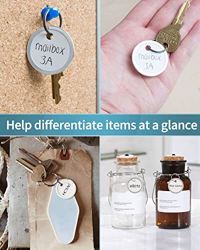 50Pack Metal Rim Key Tags 1