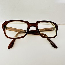 Vintage Military USS Eye Glasses 4 1/2 5 3/4 Brown Retro Frame ONLY Read