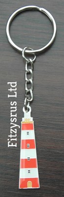 Red & White Lighthouse Keyring Key Ring Gift Souvenir