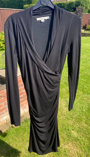Boden Draped Rouched Side Dress size 8 reg black colour WW162 ---B31A--- - Picture 2 of 4