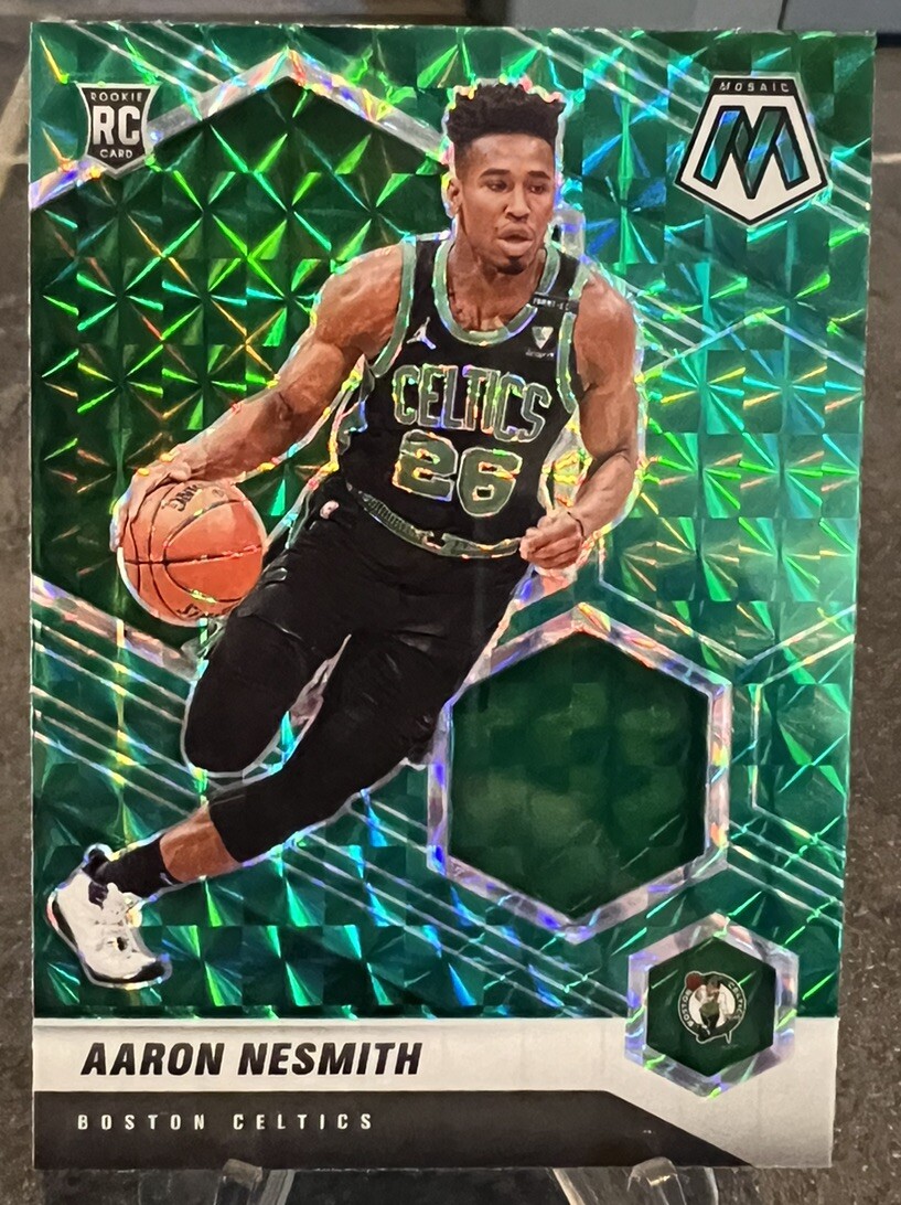 2020-21 Panini Mosaic #227 Aaron Nesmith Mosaic Green Prizm Rookie Celtics RC
