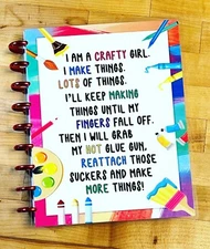 Crafty Girl Quote Cover Set for use with Classic Happy Planner~