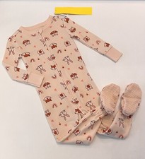 Old Navy Toddler Girl 2T Zip Footed Pajamas Cute Woodland Pjs New