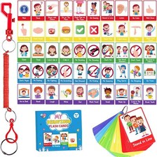 50PCS Autism Behaviour Communication Cards for Speech Delay Children and Adults