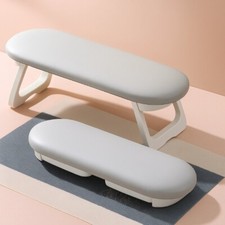 Hellgrau Faltbares Nagel Handkissen PU Leder Armauflage mit Matte UV Maniküre