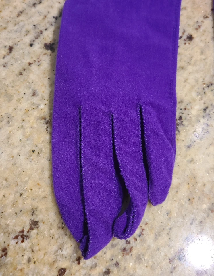 Guantes de Colección Talla M/L Púrpura Suave Fino Polar Elastizados Formales 17.5" Largos Souffle Foto 2 de 4