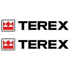 2 x TEREX 48cm x 8,4cm aufkleber sticker bagger excavator