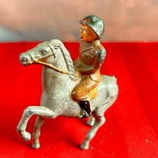 Vtg Barclay Manoil Lead WWII US Army Officer Trotting Mounted Horse Missing Tail