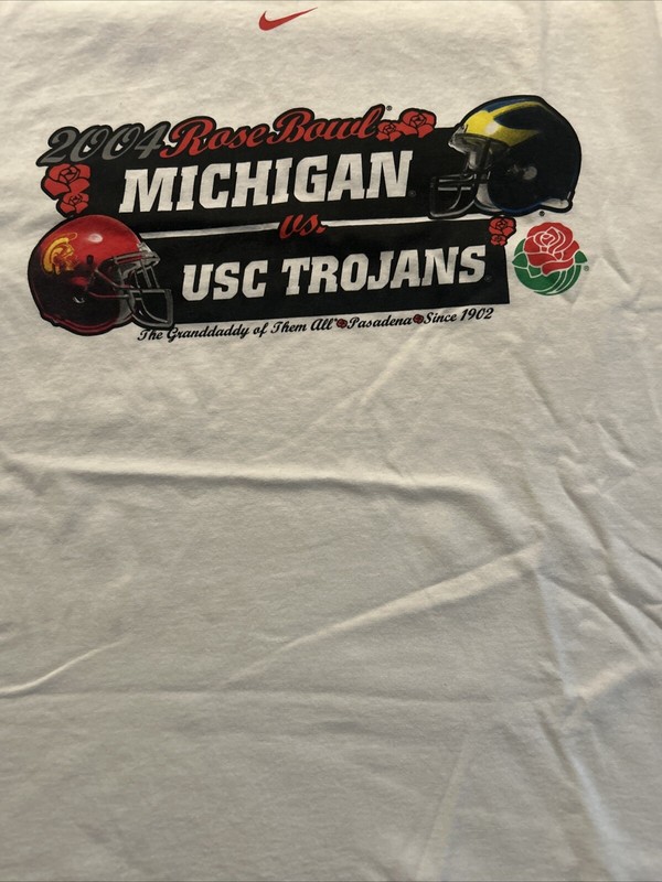 Rose Bowl 90th Game Pasadena USC Trojans vs Michigan Wolverine NCAA 2004 XL NWT