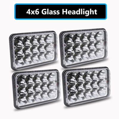 For Chevrolet S10 1995 1996 1997 4x6'' Inch Halo LED Headlights Hi-Lo Sealed Beam
