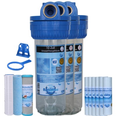 VORFILTER WASSERFILTER 1'' 3/4'' 1/2'' PUMPENFILTER 6000 L/h FILTER HAUSWASSERWERK