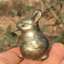 1pc Natural chalcopyrite Quartz carved crystal rabbit skull reiki healing random