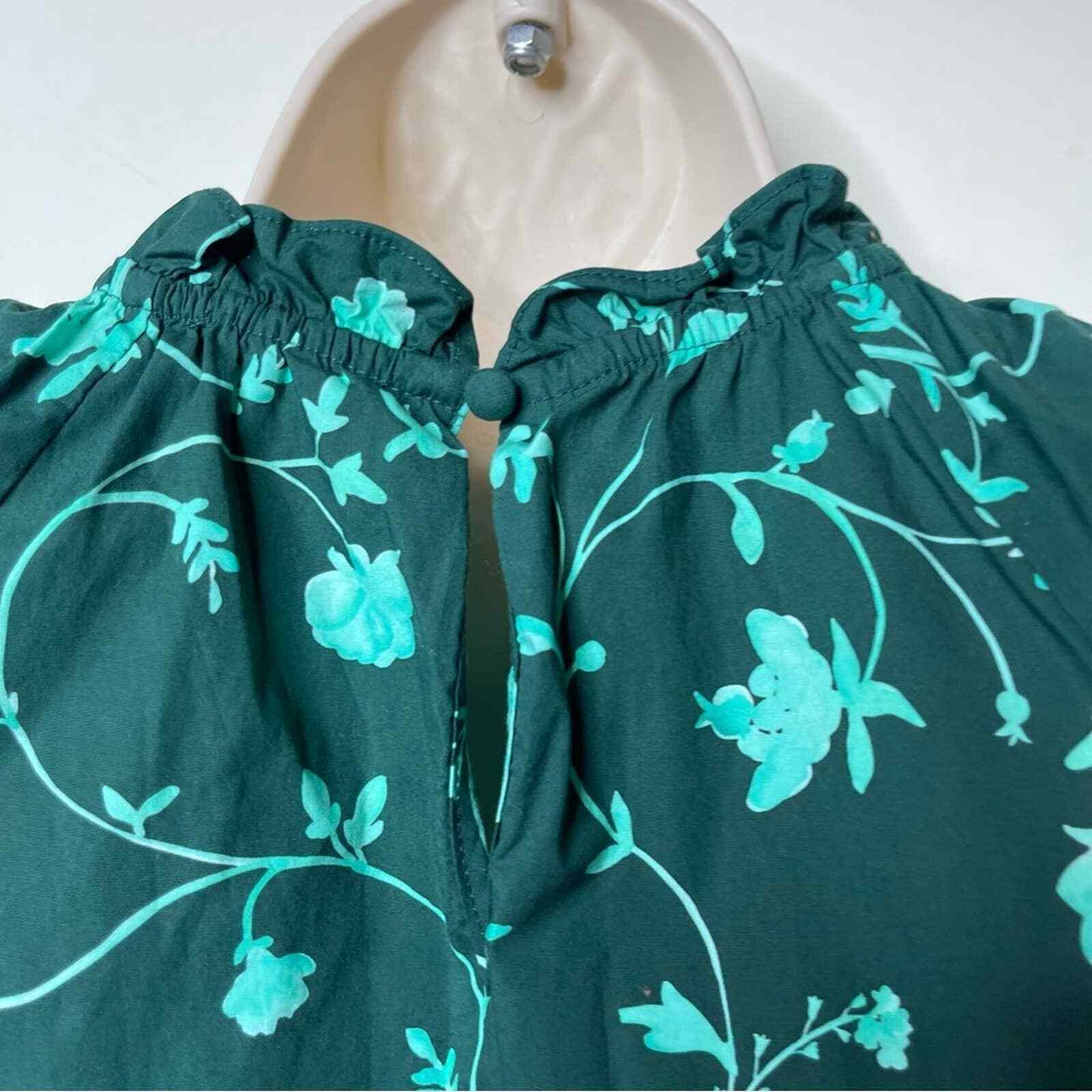 HILL HOUSE “Kit” Emerald green Botanical print short … Gem