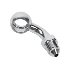 10mm An3 Silver 90 Degree Banjo Brake Line Fitting For Softail Dyna Touring Xl