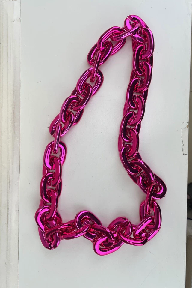 New NHL New York Islanders BIG Fan Chain Hot Pink Necklace Foam MI USA - Image 3 of 3