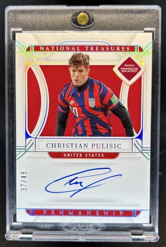 2022-23 National Treasures World Cup Christian Pulisic Penmanship Auto #/49