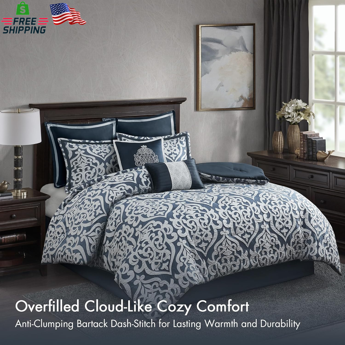 Madison Park Odette Cozy Comforter Set Jacquard Damask Medallion