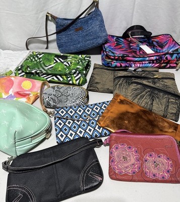 Vintage & Boutique Bag Lot 13pc Fossil Michael Green Capri Sun&Sand Cosmetic