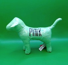 Victoria's Secret "PINK" Plush Dog   Green Holographic 7"   2013 Retired 