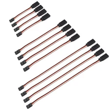SDTC Tech 12 PCS 3-Pin Male to Female Servo Extension Cable for RC JR Futaba ...