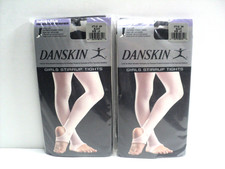 Danskin Girl's Stirrup Tights Sz L Style 249 Black Dance, Cheer Lot of 2 NEW