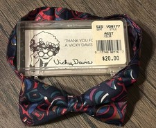 Vintage Vicky Davis 100 Silk Neck Bow Tie ABSTRACT PATTERN In Snap Case New 