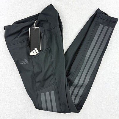 ADIDAS Optime 3 Stripe Full Length Leggings Size S Womens Black JI8762, NEW