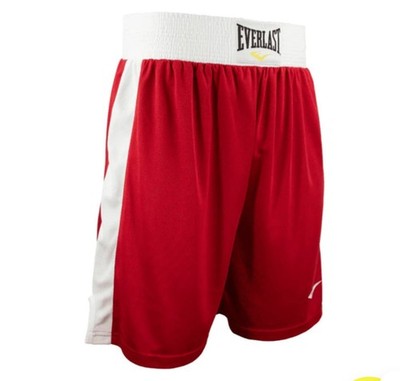 Everlast Mens Red White Amateur Competition Trunks Boxing MMA Shorts Medium