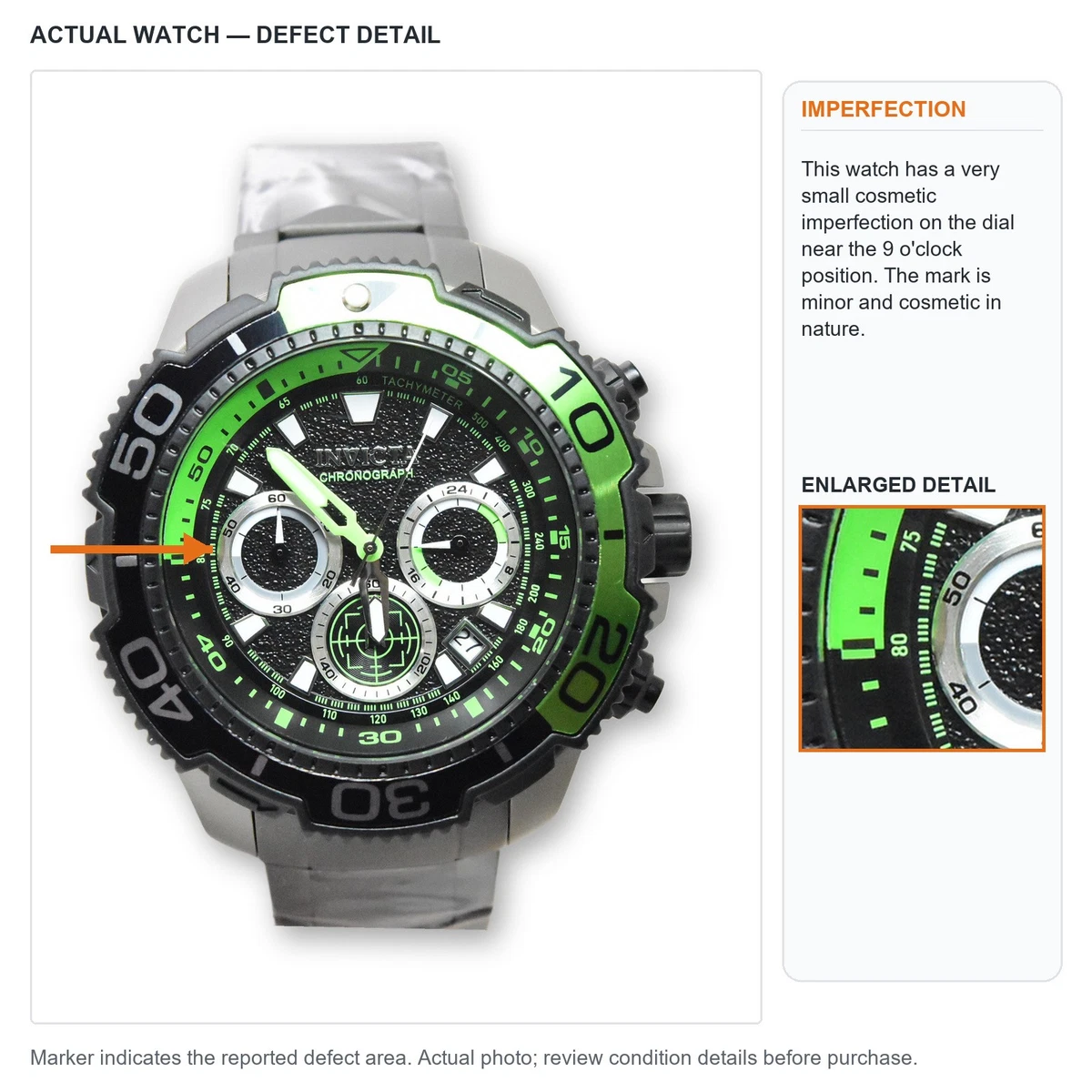 Reloj Invicta Hombre 48mm Titanio Cronógrafo Cuarzo Esfera Verde 100M 49494