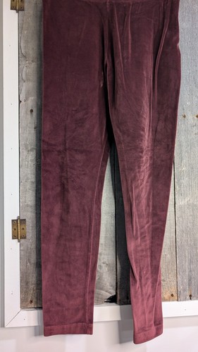 Old Navy Women's Lrg Maroon Red Leggings Velour Stretch Elastic Waist - Imagen 1 de 4