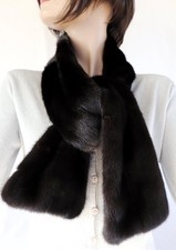 Pelliccia Sciarpa Visone Stola Cappotto di Carico Moda Nobile Design Winter Dark