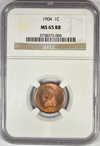 1904 INDIAN HEAD CENT ~ NGC MS65 RB