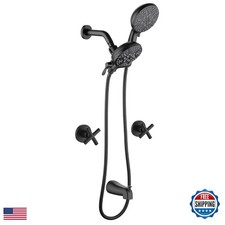 DIFEINI 88066B 2 Handle Shower Faucet Set with Tub Spout Matte Black