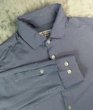 Mizzen+Main Shirt Mens Medium Blue White Check Spinnaker Made In USA Button Down